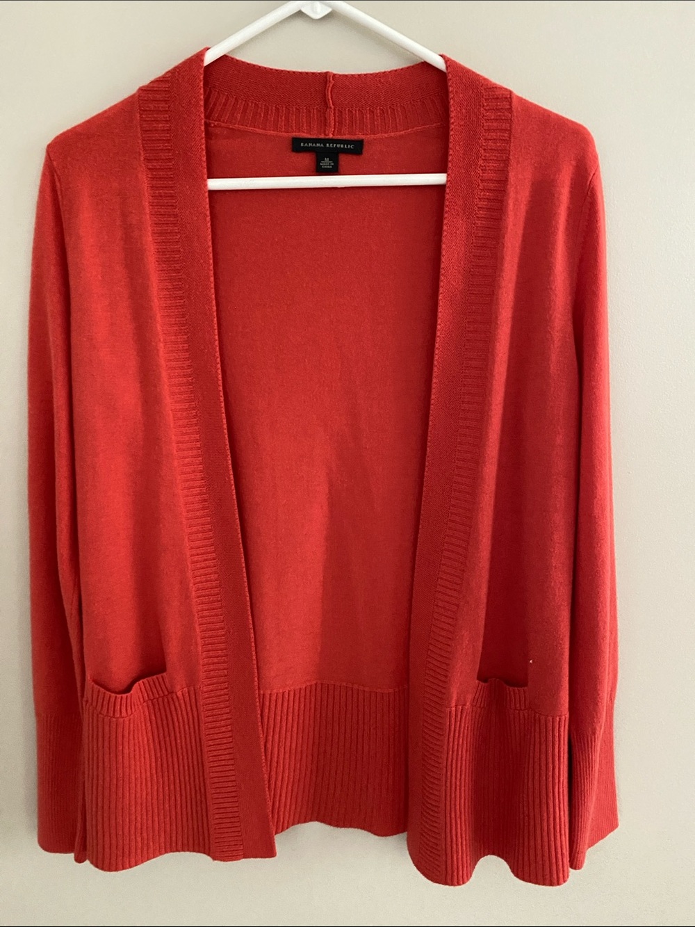 Banana Republic Open-Front Cardigan - Coral Red